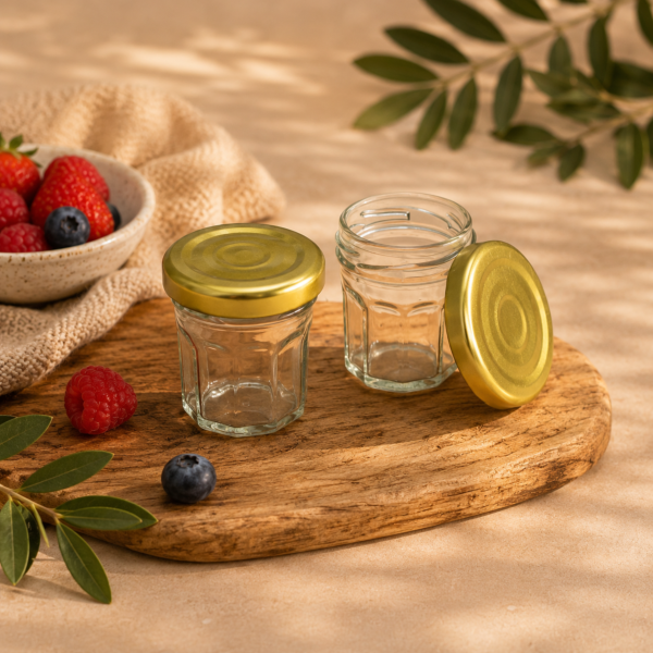 Pack de 12 pots à confiture 44 ml – couvercles dorés TO48