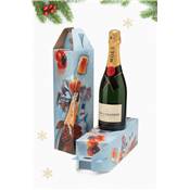 Lot de 2 �tuis Cadeaux Festifs et Imprim�s pour Bouteille de Champagne Standard � Transport S�curis�