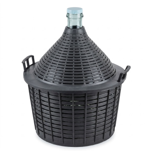 Dame-jeanne 20 L - Verre Transparent, Entourage Plastique