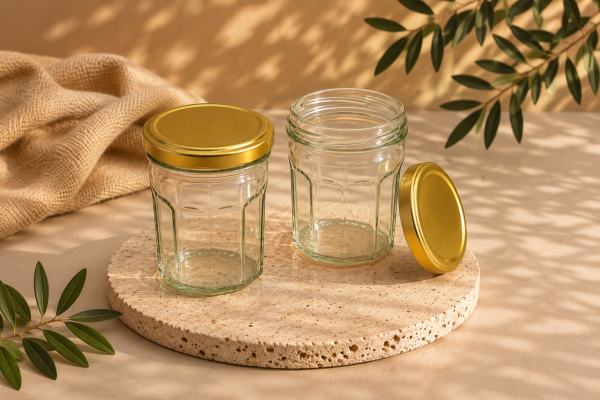 Pack de 6 pots à confiture 200 ml – couvercles dorés TO70