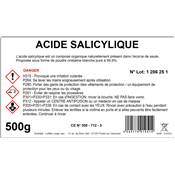 Acide Salicylique - Poudre Pure à 99,9% – 500 g – Grade Technique / Biocide