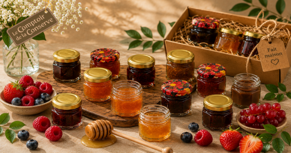 Petits pots � confiture et miel � portions individuelles et cadeaux gourmands