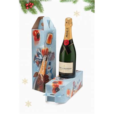 Lot de 2 Étuis Cadeaux Festifs et Imprimés pour Bouteille de Champagne Standard – Transport Sécurisé