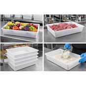 Bac alimentaire rectangulaire 12 litres – Polypropylène alimentaire blanc