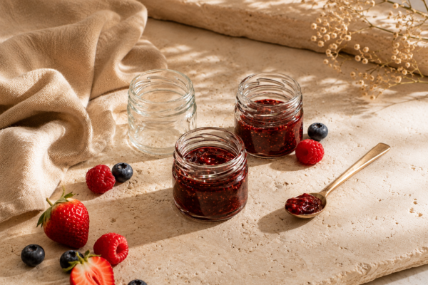 Pack de 12 pots à confiture 30 ml – couvercles dorés TO43