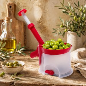Dénoyauteur à cerises et olives – bac collecteur transparent