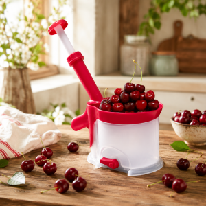 Dénoyauteur à cerises et olives – bac collecteur transparent