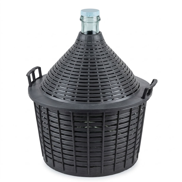 Dame-jeanne 15 L - Verre Transparent, Entourage Plastique